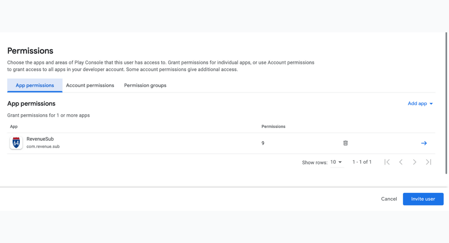 Configuring a Service Account for Google Play Subscriptions