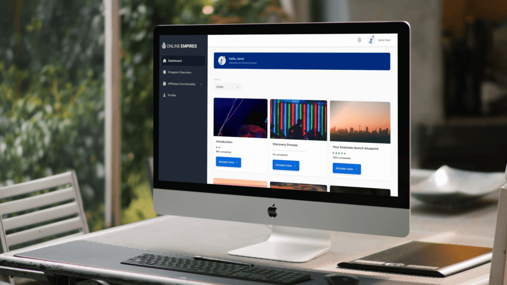 Online Empires: An e-learning platform with affiliate functionality