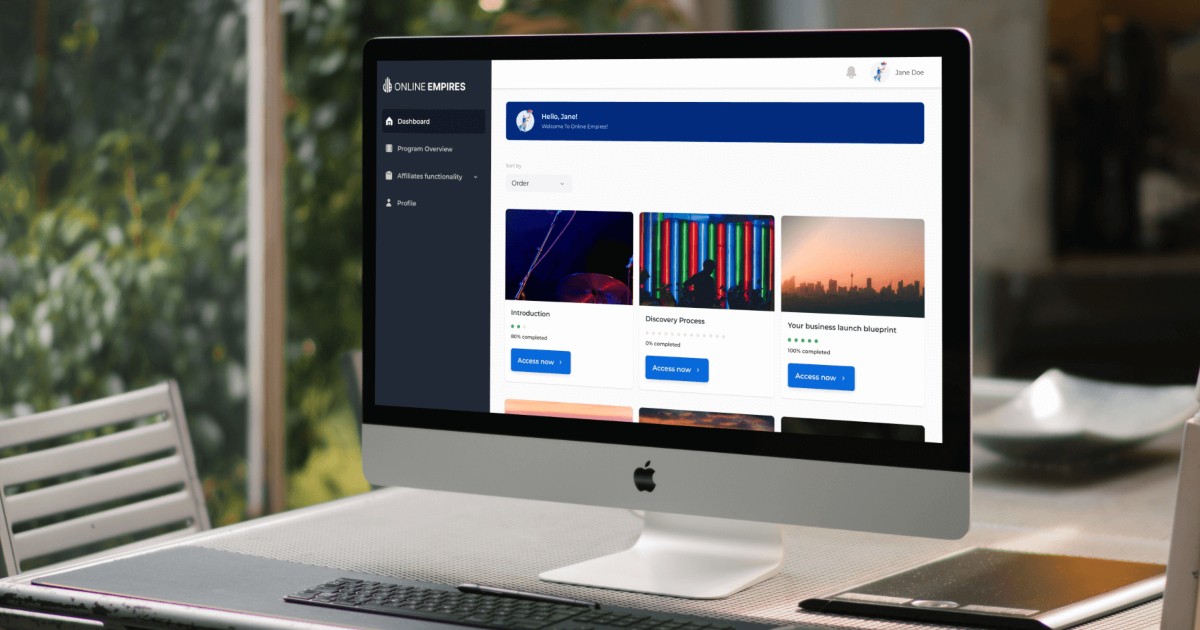 Online Empires An elearning platform with affiliate functionality